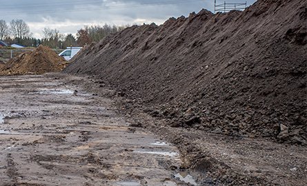 piles of topsoil